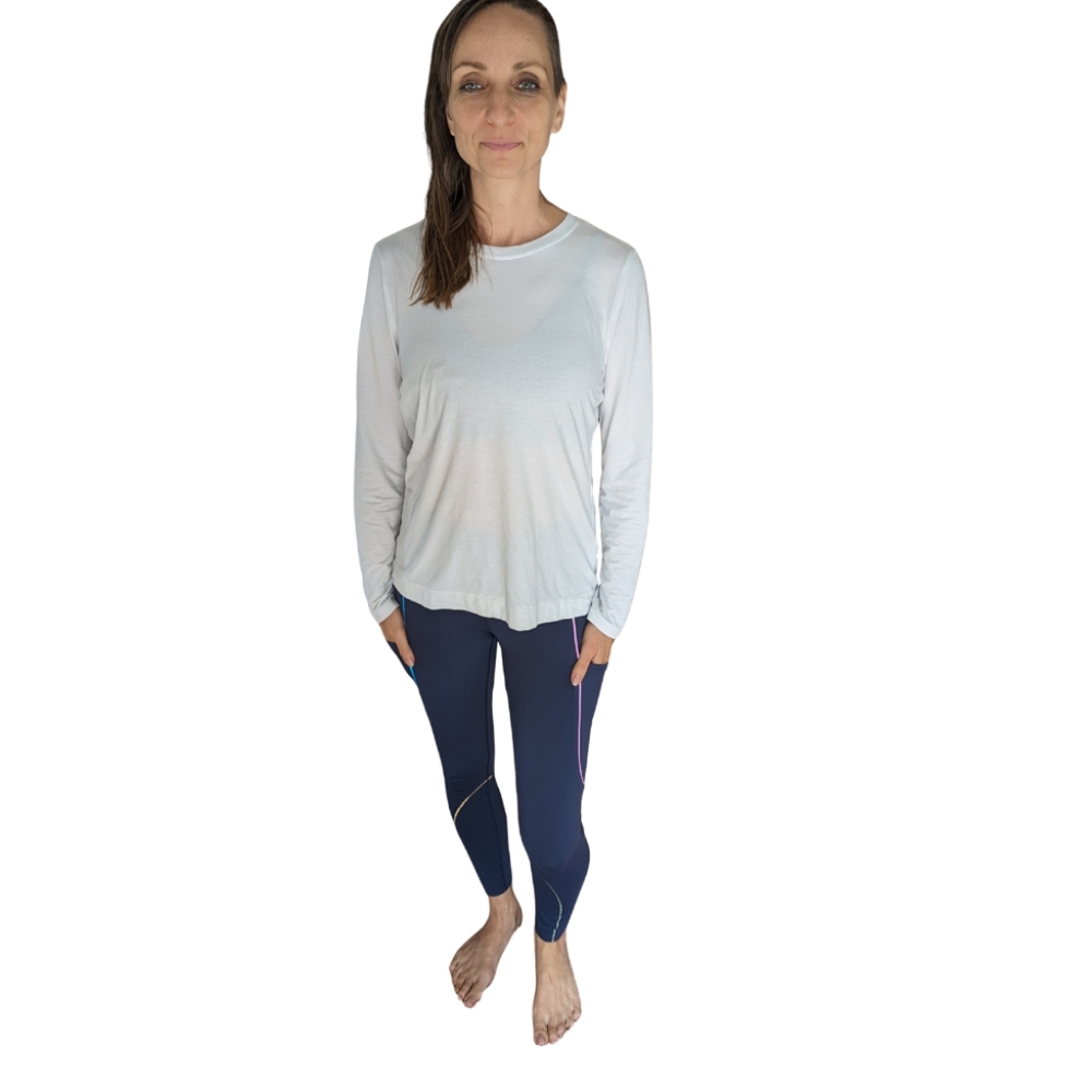 Athleta Classic White Long Sleeve Tee Small